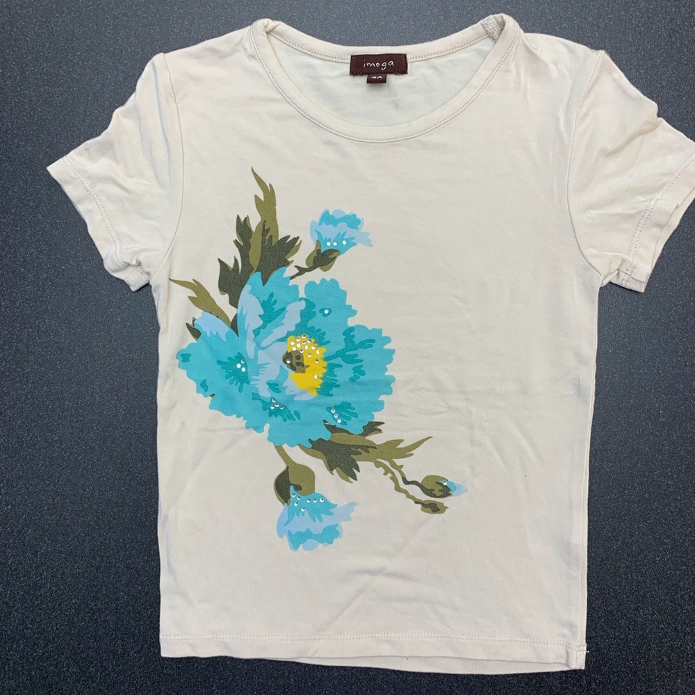 Imoga Little Girls Tee With Flower Print Size 4